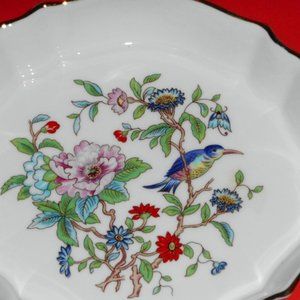 Porcelain Trinket Dish Bluebird Floral Ring Tray Aynsley Fine Bone China England
